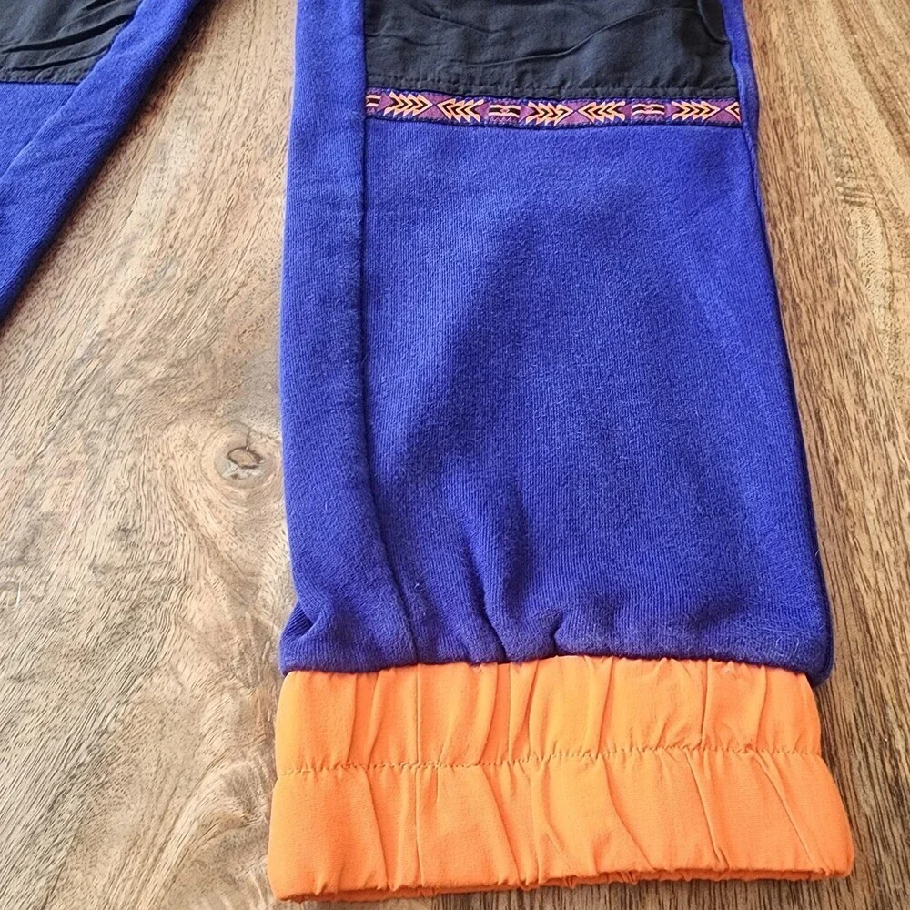 The North Face Rage Pants Mens Medium Blue Fleece Joggers Hiking Colorblock